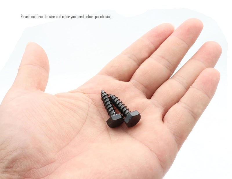 LBY 32pcs Lag Screws, 1/4" x 1" Hex Head Lag Screws Bolts (with Washers), Heavy-Duty Wood Screws for Decking & Structural Fastening, 304 Stainless Steel, (Black) - Image 2